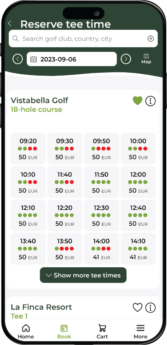 Reserve tee times